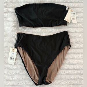 Good American Black and Tan Bikini Set